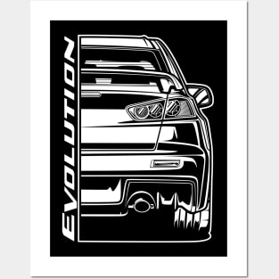 Lancer Evolution X (White Print) Posters and Art